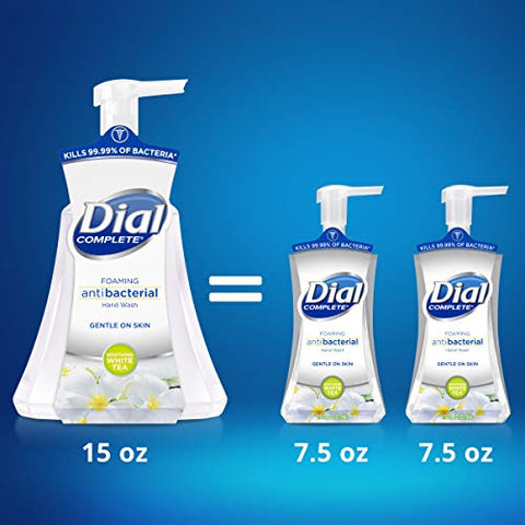 Complete Sabonete Líquido Antibacteriano Espuma, Água de Coco/Chá Branco Calmante, 443 ml (Pacote com 4) - Dial