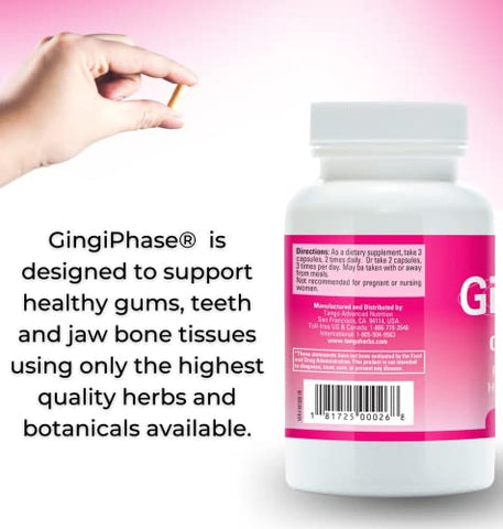 Tango - GingiPhase – Suplemento Natural para Suporte Dental de Ervas para Gengivas, Dentes e Circulação Mandibular (120 Cápsulas)