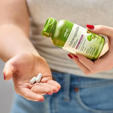 Herbal Plus Ashwagandha 600mg – Suporte para Alívio do Estresse, 60 Cápsulas - GNC
