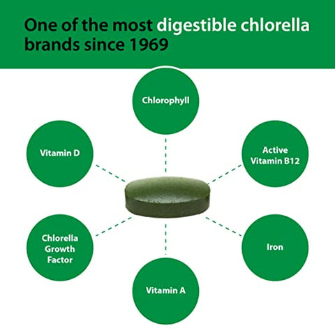 500mg – Superalimento de Algas Verdes para Bem-Estar Completo do Corpo – Defesa Imunológica, Saúde Intestinal, Purificação Natural, Energia – Clorofila, B12, Ferro, Proteína – 60g - Sun Chlorella