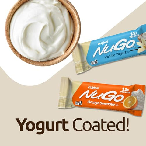 Barra de Proteína NuGo, Sabor Churro, 11g de Proteína, Sem Glúten, 15 Unidades