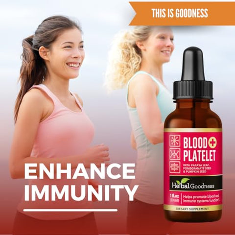 Líquido de Folha de Mamão para Aumento Natural de Plaquetas Sanguíneas – Tintura Líquida 30ml – Impulsionador Natural de Plaquetas Sanguíneas - Herbal Goodness