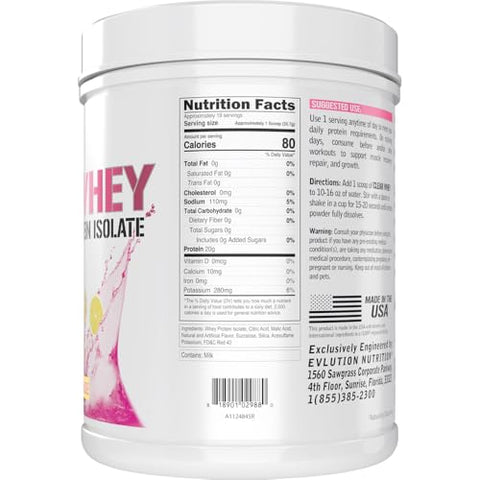 Nutrition Clear Whey – Proteína Isolada 100% Whey para Crescimento Muscular e Força – 500g - Evlution