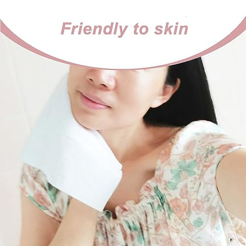 careboree - Toalha de Rosto Descartável Careboree Extra Espessa, Secagem Facial 100% Algodão, Lenços de Algodão sem Fiapos (Pacote com 5)