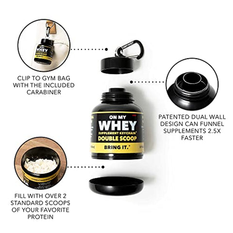 ONMYWHEY - Recipiente de Proteína em Pó para Viagem – Garrafa de Água Portátil com Funil para Misturas, Contêineres Portáteis de Suplemento Pré-Treino