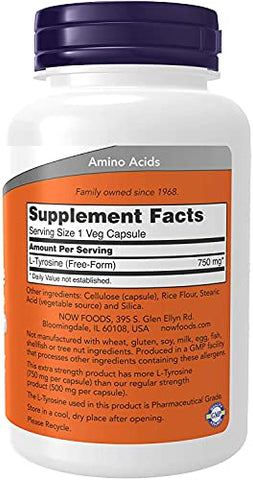 NOW Foods - Now Foods: Suporte Neurotransmissor L-Tyrosine 750 mg, 90 Cápsulas (2 pacotes) – Aumente a visibilidade do produto nos mecanismos de busca com um título otimizado em SEO