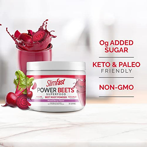 Beet Root Powder: Pó de Beterraba Superfood, Mix de Bebida de Vegetais Fermentados, Keto - SlimFast