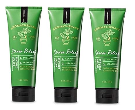Bath & Body Works - Bath and Body Works Aromaterapia Eucalipto Hortelã Verde Kit Econômico – Lote de 3 Cremes Corporais com Óleos Essenciais Naturais – Tamanho Completo