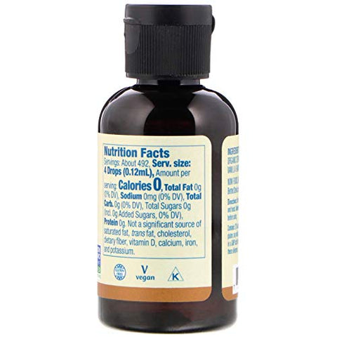 Stevia Líquido Sabor Baunilha Francesa, 2 fl oz (Pack com 5) - NOW Foods