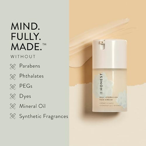 Creme Facial Hidratante Profundo Honest Beauty para Todos os Tipos de Pele | Apoia a Barreira Natural de Hidratação | Manteiga de Karité Óleo de Semente de Baobá | EWG Verificado Cruelty Free | 50 ml