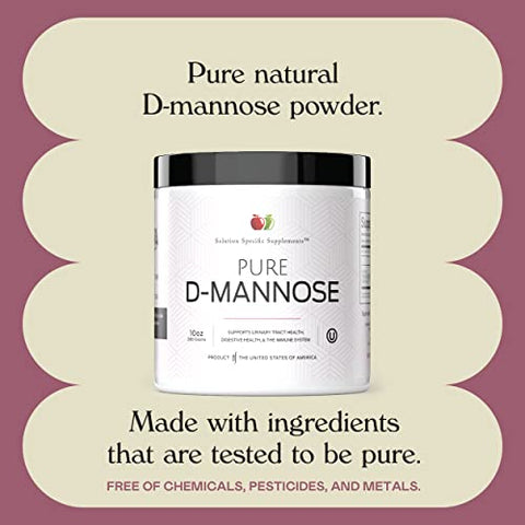 Complete Natural Products - D-Mannose em Pó Puro – 283g (10oz) – 120 Porções para Infecção Urinária e Bexiga