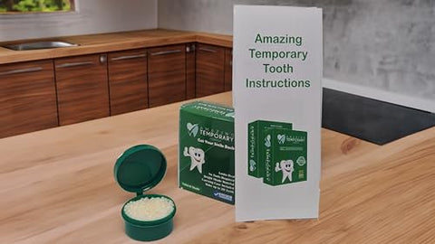 Amazing Temporary Tooth - Kit de Substituição Temporária de Dentes (Sombra Natural) – Reparo de Dentes Ausentes Temporários, Disponível em Sombra Natural ou Brilhante