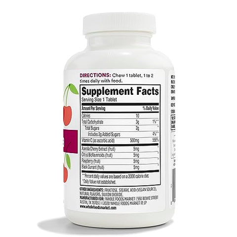 Vitamina C com Acerola 500mg, 90 Comprimidos - 365 by Whole Foods Market