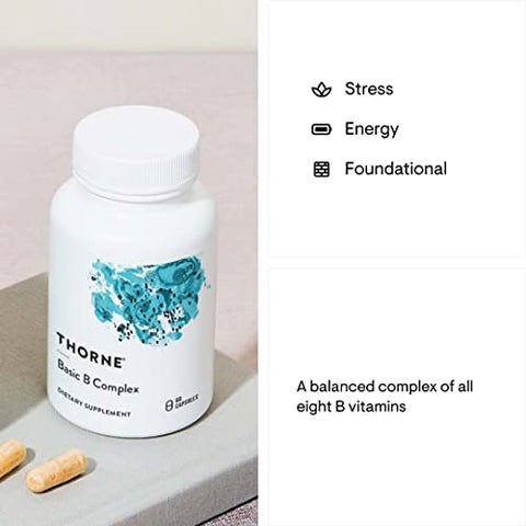Basic B-Complex – Suplemento de Vitamina B Complexo Pronto para Tecidos com Colina – Suporta Produção de Energia Celular, Saúde Cerebral - THORNE