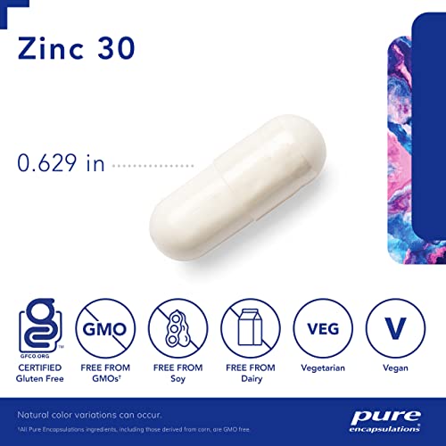 Zinc 30 mg – Suporte ao Sistema Imunológico – Absorção Altamente Eficiente – Picolinato de Zinco – 60 Cápsulas - Pure Encapsulations