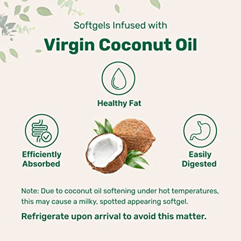 Biotina 10.000mcg c/ Ácido Hialurônico 25mg | 365 Softgels Óleo de Coco Virgem, Liberação Rápida, Suprimento de Um Ano, Suporta Cabelos e Pele Saudáveis - Micro Ingredients