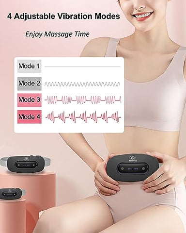 Flyhorse - Aquecedor Elétrico Portátil para Menstruação com 4 Níveis de Calor e 4 Modos de Massagem, Envoltório de Aquecimento Rápido para Alívio de Cólicas e Dor nas Costas