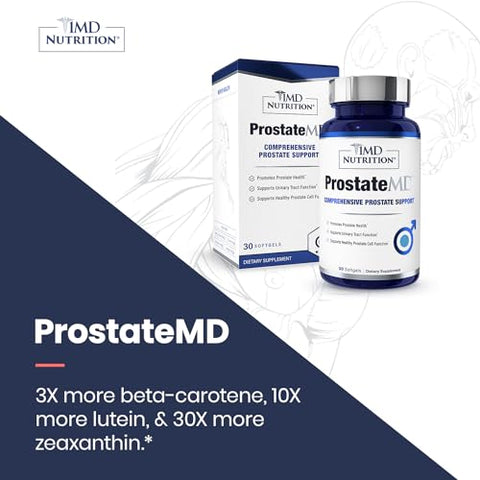 ProstateMD – Suporte para Próstata com Saw Palmetto | Trato Urinário e Urgência Frequente no Banheiro | 60 Softgels (2-Pack) - 1MD Nutrition