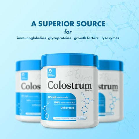 Prime Powders - Colostro com mais de 40% de IgG, proveniente de pasto, para saúde intestinal, imunidade contra inchaço e pele saudável