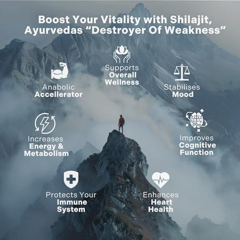 Essencraft - Resina de Shilajit Orgânico Puro do Himalaia – 1000mg Potência Máxima, 85 Minerais Traços, Húmico