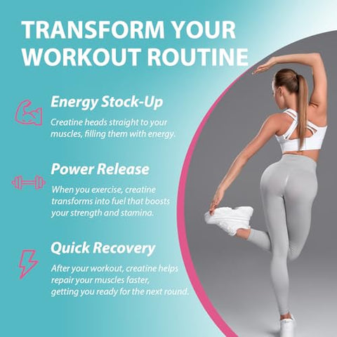 Energixir - Gomas de Creatina Monohidratada, Suplemento de Creatina para Mulheres, Mastigáveis Pré-Treino de Creatina 5000mg com Taurina