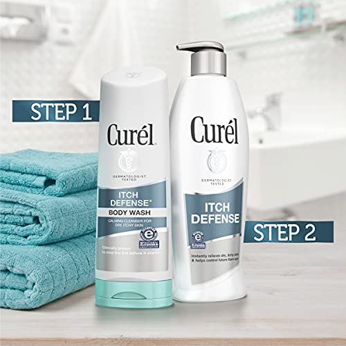 Itch Defense Body Wash Calmante, Fórmula Suave sem Sabão, para Pele Seca e com Coceira, com Hidratante de Jojoba e Óleo de Oliva, 300 ml (Pacote com 3 unidades) - Curel
