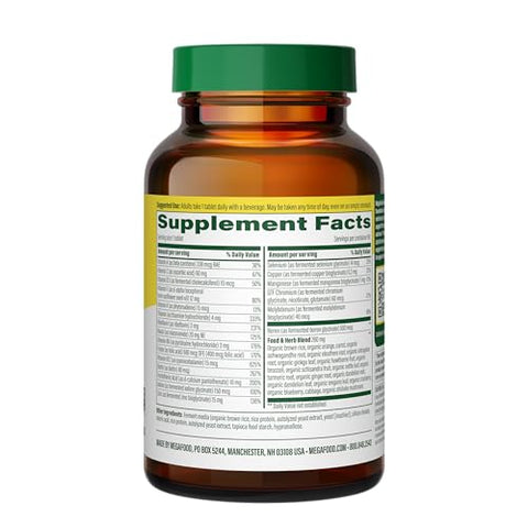 Multivitamínico Diário para Homens Acima de 40 anos, com Vitaminas B, D e Zinco, 60 comprimidos (60 porções) - MegaFood