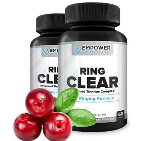 Empower Health Labs - Ring Clear Fórmula Natural para Alívio Duradouro do Zumbido no Ouvido – Suprimento de 30 Dias