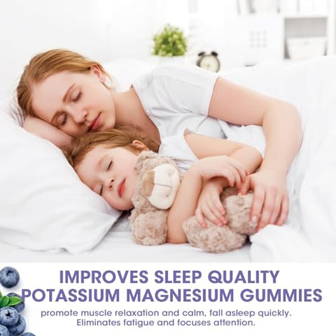 MABEFY - Gomas de Potássio e Magnésio 1800mg, Gomas de Potássio sem Açúcar com Glicinato de Magnésio, Taurato, Malato, Suplementos Mastigáveis de Potássio e Magnésio para Cãibras nas Pernas
