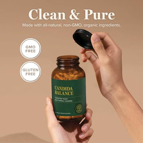 Global Healing Center - Global Healing Candida Cleanse (Mycozil) – Desintoxicação para Limpeza Natural de Candida, Ajuda na Saúde Intestinal e Vaginal, Complexo de Equilíbrio Feminino para Mulheres, Candida