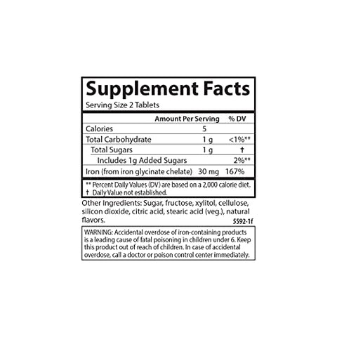 Ferro Mastigável, 30 mg, Absorção Superior, Saúde do Sangue, Produção de Energia - Carlson