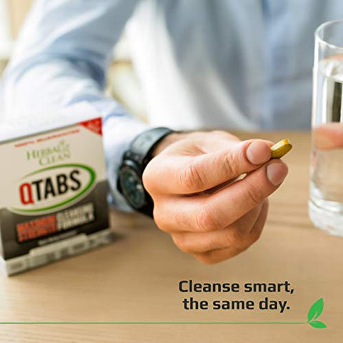 QTabs Detox Rápido no Mesmo Dia, Portátil e Discreto, 10 Comprimidos - Herbal Clean