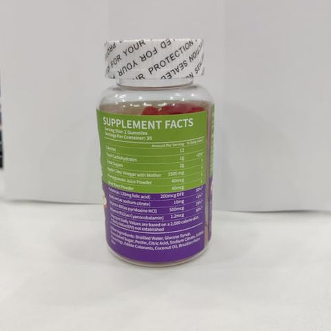 Fuquefit - Keto Gummies ACV com B12 e Suco de Romã e Beterraba – Fórmula Avançada – 59 Gummies