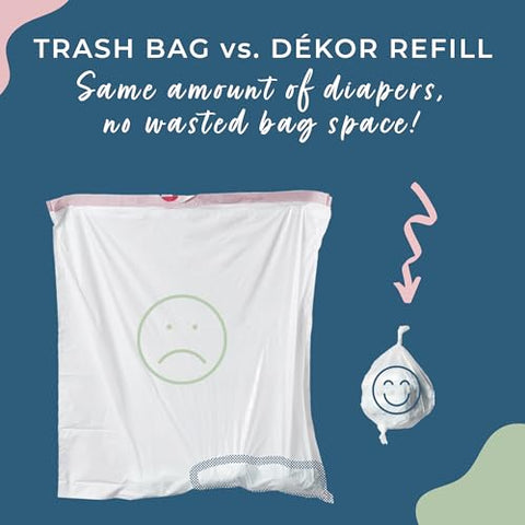 DEKOR - Recargas Biodegradáveis para Lixeira de Fraldas Diaper Dekor Classic | 4 Unidades | Sistema de Recarga Mais Econômico | Rápido
