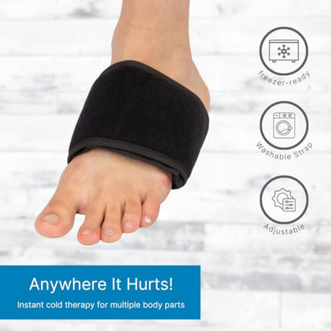 Cold Therapy Wrap (Regular) com Alça de 14″ – Kit com 2 – Compressa de Gelo em Gel Reutilizável Pequena para Lesões e Alívio da Dor, Mão, Arco do Pé, Punho, Cotovelo, Artrite - NatraCure