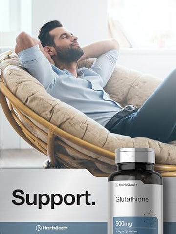 Suplemento de Glutationa 500mg | 60 Cápsulas | Não-OGM | Marca Horbäach - Horbäach