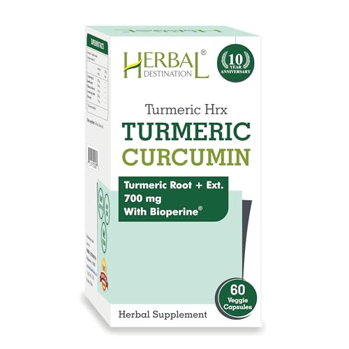 Herbal Destination - Turmeric HRX – 60 Cápsulas (Pacote com 2) – Curcumina, Boswellia, Curcuma – 100% Natural e Potente