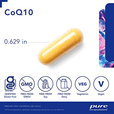 CoQ10 60 mg | Suplemento de Coenzima Q10 para Energia, Antioxidantes, Saúde Cerebral e Celular, Cognição e Suporte Cardiovascular* | 120 Cápsulas - Pure Encapsulations