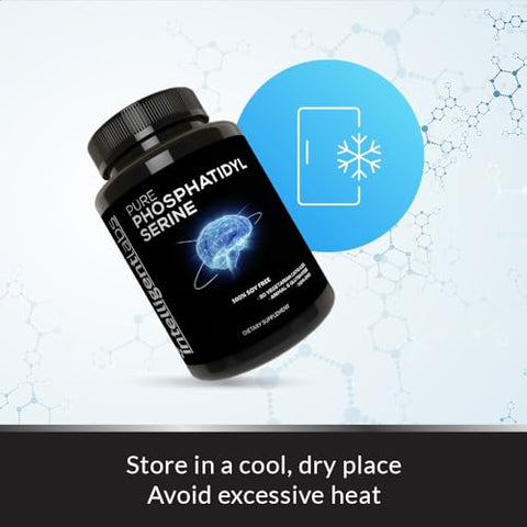 Suplemento de Fosfatidilserina 100mg | 90 Cápsulas de Alta Potência | Livre de Soja e Alergênicos | Puro Fosfatidilserina de Lecitina de Girassol - Intelligent Labs