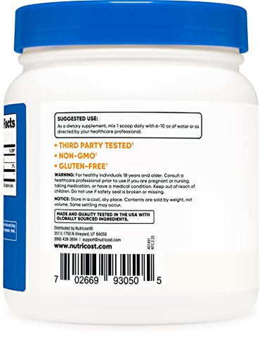 D-Ribose em Pó 500 Gramas – 5000mg por Porção, Não-OGM (500g – 3 Pacotes) - Nutricost