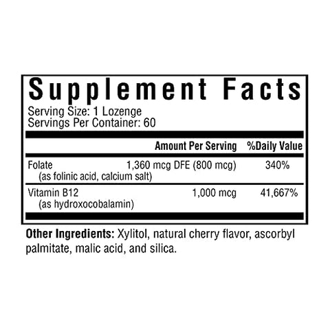 Hydroxo B12 com Ácido Folinico – Complexo de Vitamina B12 para Apoio à Saúde Cardíaca – 60 Pastilhas - Seeking Health