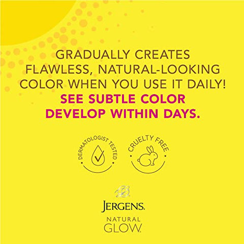 Natural Glow Gradual Glow – Hidratante Diário Firmador e Protetor Solar FPS 20, Médio a Bronzeado, 200ml - Jergens