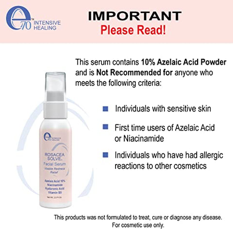 e70 - Conjunto Rosacea Solve – Creme, Soro e Sabonete Facial Hidratante – Ingredientes Benéficos como Aloe Vera, Ácido Hialurônico, Niacinamida e Óleo de Coco