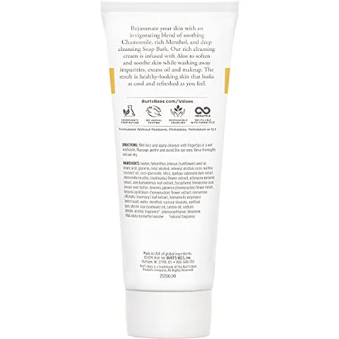 Burt's Bees - Burt’s Bees Face Wash, Creme de Limpeza Facial Profunda, Limpeza Natural com Camomila, 6 Ounce (Pack de 3) (Embalagem Pode Variar)