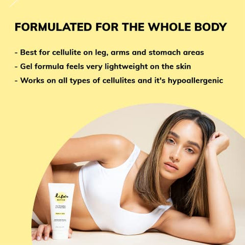 Life's Butter - Creme Anti-Celulite Life’s Butter com Coenzima Q10, L-Carnitina e Óleo de Coco | Produto Natural para Suavizar a Pele | Loção Firmadora para Remover Celulite | 180 ml