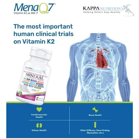 Vitaminas K2, D3, Zinco, Selênio, Vanádio, Cobre, Manganês, Potássio, Molibdênio, Cálcio, Cromo, Iodo, Boro – 90 Cápsulas – Mineral 13 em 1 - KAPPA NUTRITION
