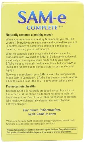 Nature Made - Nature’s Made Sam-e Complete 400mg – 36 Comprimidos (2 Pacotes) | Comprimidos de Sam-e 400mg para o Bem-Estar | Embalagem Dupla
