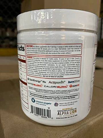 Apex Burn – Suplemento para Perda de Peso, Pó para Treino, Termogênico Natural, Queimador de Calorias, Suporte para Perda de Gordura, Energia - ALPHA LION