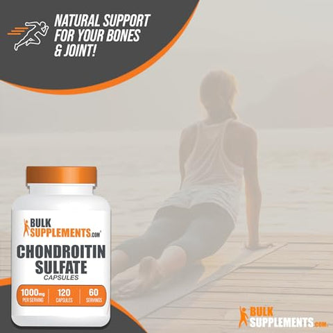 com Cápsulas de Sulfato de Condroitina – Suplementos de Sulfato de Condroitina, 1000 mg de Sulfato de Condroitina – Osso - BulkSupplements
