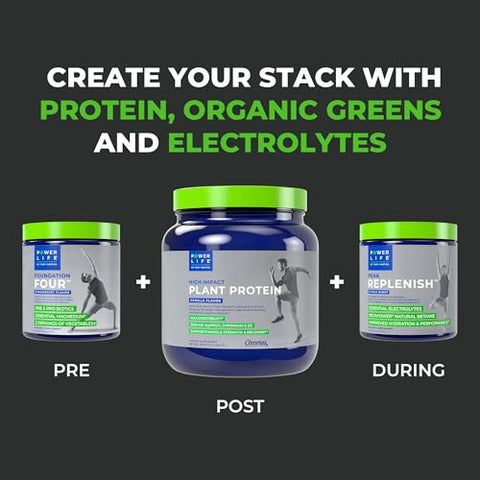 Tony Horton Proteína em Pó de Alta Performance à Base de Plantas com 3000 MG de HMB, Sem Adição de Açúcar, Vegano, Amigável ao Keto, Não-OGM (Baunilha – Nova Fórmula) - POWERLIFE